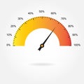 Speedometer icon or sign. Infographic element. Download percent meter. Vector illustration.